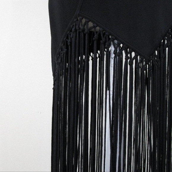 Worth New York Black Top with Fringe Detailing - Picture 6 of 16
